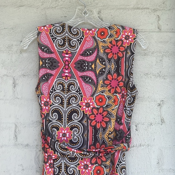 PrAna Breathe Twist Front Pink/Black Print Athletic Sleeveless Dress Size Small - Picture 6 of 11